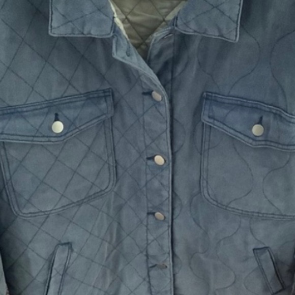 New POL Quilted Denim Barn Style Oversized Jacket - Picture 7 of 7